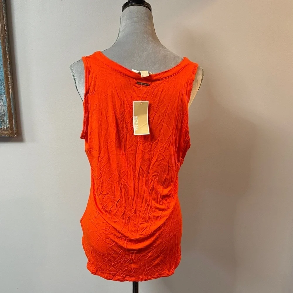 Michael Kors Orange Fringe Tank Top with gold accents NWT XL